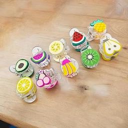 Baby Mini Hair Claw Clips Fruits Shape Cute Butterfly Non Slip Cute Pattern Baby Hair Clip Girls Hair Accessories for Kids Girls Multicolor Set of 10 Pcs (Style 3)-image-72