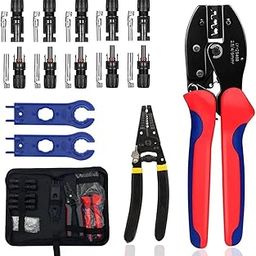 Serplex® Solar Crimper Tool Kit Wire Stripper Crimping Tool with Tool Bag, 5 Pairs MC4 Connectors, Spanner Wrench for Solar Panel Cable Assembly and Installation-11