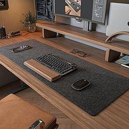 DawnTrees Grey Felt Desk Pad - Extra Large Keyboard Mat, Mouse Pad, XL Computer Desk Pad, Office Felt Pad Mat (Dark Grey)-17