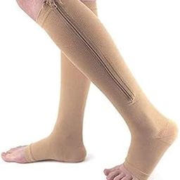 Zip Socks Compression Socks with Zipper Supports Leg Knee Stockings Open Toe Ankle Socks, 1 Pairs-2024-multicolor-29