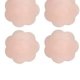 Silicone Nipple Covers Flower Shape Cup Breast Lift Pasties Nipple Stickers Covers, Adhesive Reusable Large Sticky Nipple Covers, Invisible Pasties Petals for Women(3 Pair) Beige-image-85