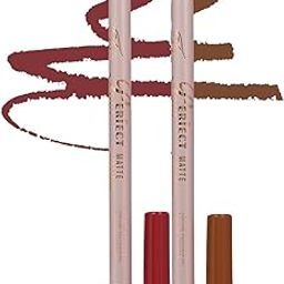 Fashion Colour Perfect Pout Matte Lipliner | Glides on Smoothly | Matt Finish | Waterproof | Long-lasting | One Swipe Smooth Application | Pack of 2 | (01-Royal Red & 03-Choco Nude)-7