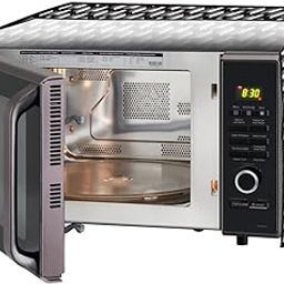 Stylista PVC Microwave Oven Cover for Morphy Richards 25 L Convection 25 CG with 200 ACM, Symmetric Pattern Black-image-99