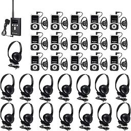 Retekess T130S Church Translation System, Tour Guide Headsets with Over Ear Headphones, Upgraded Longer Range, Battery Life 20h, Whisper Tour Guide System for School (1 TX 15 RX)-image-22