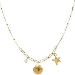 Starfish Shell Beach Boho Anti-Tarnish Gold-Plated Chain NeckPendant | Stainless Steel Waterproof Necklace | Neckpieces for Gift Women and Girls-image-91