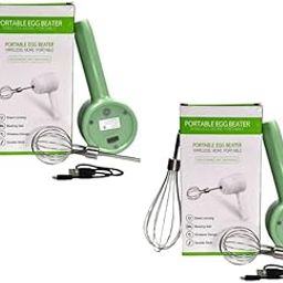 BUY ONE GET ONE Electric Cordless Hand Mixer Small Household 3 Speed Changing Whisk for Kitchen Baking Green USB Charging Interface-image-4