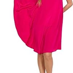 SOLID PINK DESIGNER ONE SHOULDER KAFTAN DRESS EVENING TOP-image-12