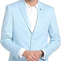 Men Knitted Solid Relaxed Fit Light Blue Blazer||Blue Blazer||Casual Blazer-picture-49