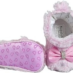 hopscotch Girls Pink Fluffy Bow Ankle Length Booties-picture-34