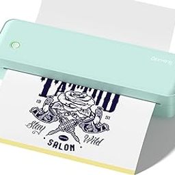 Gloryang Wireless Tattoo Transfer Stencil Printer, Portable Thermal Tattoo Machine for Tattoo Beginners with 40pcs Stencil Paper, Compatible with Smartphone & PC, Rechargeable & Inkless, Light Green-picture-10