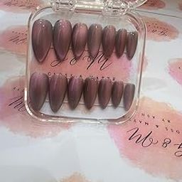generic GLOSS & MATTE CAT EYE Stick On Nails - 14 Pcs, Pure Color Artificial Nail Extension Press on Nails, Artificial Nails With Glue Stickers, Nail File & Wood Stick - Reusable & Unbreakable-picture-38