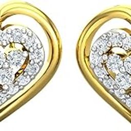 18KT Yellow Gold and Diamond Stud Earring for Women-image-89