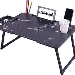 REAL BAMBOO Office Table for Home/Writing Desk for Office/Folding Table for School/Folding Study Table/Work from Home Multipurpose (US Biding B-AFlower)-image-4