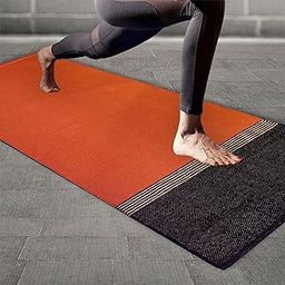 STONEMUNK® Handmade Organic 2x6 Feet Yoga Mat made with 100% Organic Cotton Yoga Mat - Natural Yoga Rug for Exercise, Workout, & Fitness Rug - Hand Weaved, Washable - (Orange)-image-32