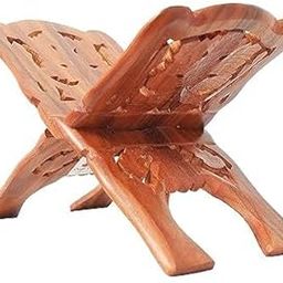 Srimaa Ventures Big-13 Inches Wooden Hand Carved Holy Book Stand for Quran, Bible, Gita for Reading Rehal Stand-image-63