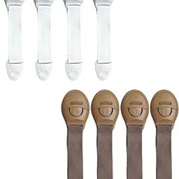 KidDough Furniture Safety Locks for Kids - Pack of 4 Beige + 4 White Locks, Child Safety Locks for Drawers, Cabinets, Fridge, Cupboard Lock, Strong and Adhesive Safety Locks-image-47