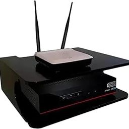 Black Setup Box Stand Wall Mount - Stylish Wall Shelf for Organizing Speakers, WiFi Router, Game Consoles, Remotes, and Streaming Devices at Home-picture-10