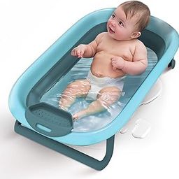 StarAndDaisy Baby Bathtub for 0-5 Years/Foldable Bathtub for Kids with Space-Saving Design, Newborn Baby Folding Bath Tub for Boys & Girls with Soap Tray, Easy to Store (BT-Blue)-picture-15
