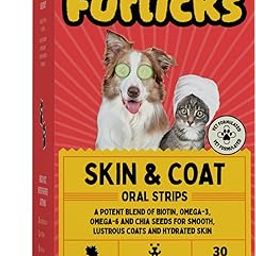 Skin & Coat Supplement for Dogs & Cats | Biotin (Vitamin B7), Omega 3 & 6 Fatty Acids and Chia Seeds for Thick & Shiny Fur, Healthy Skin & Reduced Shedding (30 Oral Dissolving Strips)-76