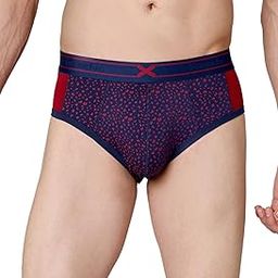 X-LIT Leopard Printed Tencel Micro Modal Elastane Stretch Briefs for Men with Ultra Soft Waistband, 24/7 Active Fresh & Sweat-Wicking Properties (Biking Red - M)-picture-16