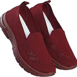 Women's and Girl's Breathable Knitted Fabric Slip on Loafer | Daily Office Wear Lightweight Moccasins-image-92