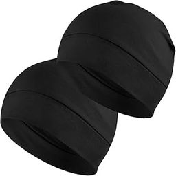 Cotton Skull Caps for Men and Women,2-Pack Lightweight Beanie Sleep Hats Breathable Helmet Liner Biking Running Cycling-image-12