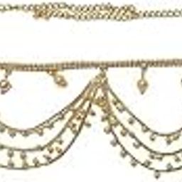 Gold Polished Pearl Belly Chain Waist Belt Jewellery kamarband Waistband Kamarpatta Waist Chain for Women and Girls-image-88