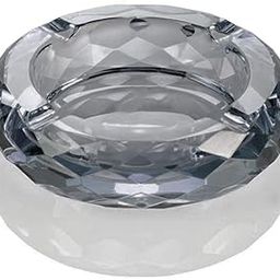 Crystal Glass Ashtray, Cigar Cigarettes Ashtray Holder Home Office Desktop Tabletop Decoration,Crystal Black-image-42