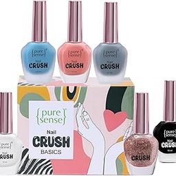 PureSense Nail Polish Basics Crush Kit | Quick Dry | Glossy | Matte | (Pack of 6) - 60 ml-image-2