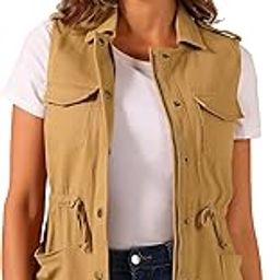 Women's Zip Up Sleeveless Jacket Utility Anorak Outwear Cargo Vest-image-15