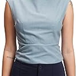 Women Sleeveless Crop Top with Bow-25