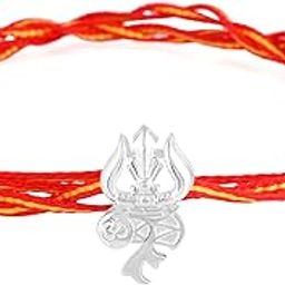 Pure Silver Trishul Silver Rakhi for brother. 3-In-1 Silver rakhi/bracelet/pendant for Men and women.-28