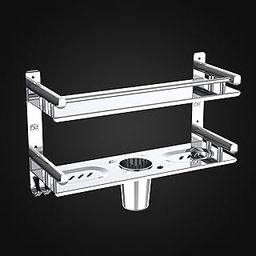 CSI INTERNATIONAL Stainless Steel Multi-use Rack/Bathroom Shelf/Kitchen Shelf/Bathroom Rod/Bathroom Accessories Stainless Steel Wall Shelf-3