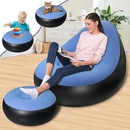 IKERIA InflatabIe Chair-Footstool with Household Air Transform Your Indoor and Outdoor Spaces with This InflatabIe Chair (C6)-31