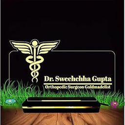 generic PRINTKART Doctors Name and Designation, Personalised LED Doctors Name Gifts, 3D Illusion Lamp Gift for Doctor, Laser Cut, (Material:- Acrylic Transparent, (Size:- 6 x 4 Inches) (Doctor-5)-picture-44
