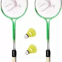 Badminton Set of 1 Piece 2 Racquet with 2 Piece Plastic Shuttlecock Badminton Kit (Multicolour)-25