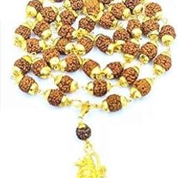 Lord Shiv Shankar Mahadev Shiv Shakti Rudraksha Pendant with Rudraksha Mala Wired for Good Health-42