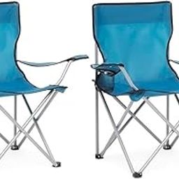 Suicune Camping Chairs Set of 2, Lightweight Folding Chair with Armrests and Cup Holder for Outdoor Camping Fishing Hiking, Capacity 100 kg (2)-image-37
