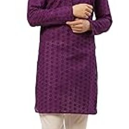 Men's Embroidered Straight Kurta Pyjama Set.-image-68