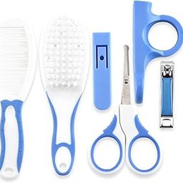 SYGA 6 Pcs Health Care Kit for Newborn Baby Kids Nail Hair Grooming Brush - Blue-picture-23