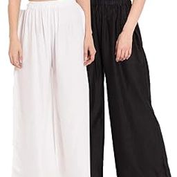 Women's Regular Fit Palazzo (SPBW001_Black, White_24)-image-75