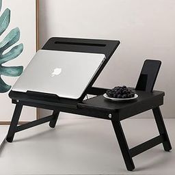 DDS Dream Decor Shoppee Engineered Wood Portable Laptop Table Adjustable Height With 1 Drawer (Black)-image-9
