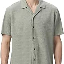 Men's Casual Knit Regular Fit Shirt with Spread Collar|Half Sleeve|Textured Patterns-picture-22