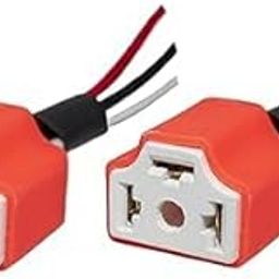 APNA AUTOMOTIVE H4 Car Headlight Ceramic Bulb Holder 3 Pin Female Socket Wire Cable -(2 Pieces)-12