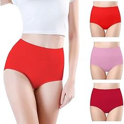 Women's High Waisted Cotton Underwear Ladies Soft Briefs Panties l Cotton Hipster Panty Women's Seamless High - Rise Panties Hipster (Pack of 3)-image-70