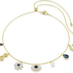 Women's Symbolica Choker, Moon, Infinity, Clover, Evil Eye And Horseshoe, Blue, Gold-Tone Plated-image-17