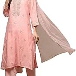 biba Women Cotton Blend Straight Kurta Suit Set-picture-7