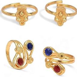 Pack of 2 Pair Toe Rings Adjustable Traditional & Fashionable Accessories for Women-image-83