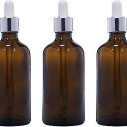 3psc 100ml Amber Glass Bottle with Silver Ring Dropper + Glass Pipette + Silicon Teat (Amber 100 ML - 3 PC Pharma Grade A+) || Extra PP Cap & Euro Dropper Also included || ShopHomeo®-image-14