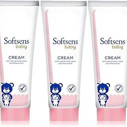 Softsens Baby Rich Moisturising Cream | Enriched with Natural Milk Cream and Shea Butter | Dermatalogically Tested, Hypoallergenic & Paraben Free 100g (Pack of 3)-image-23